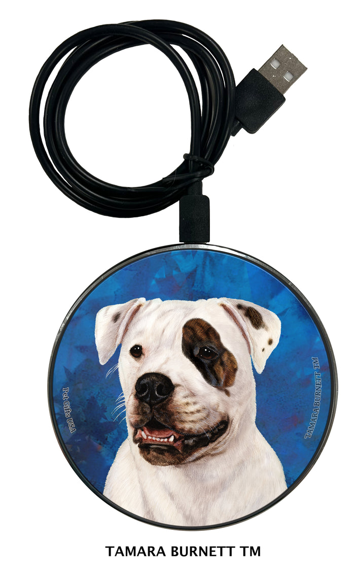American Bulldog Brindle Eye Zoomies Wireless Charger