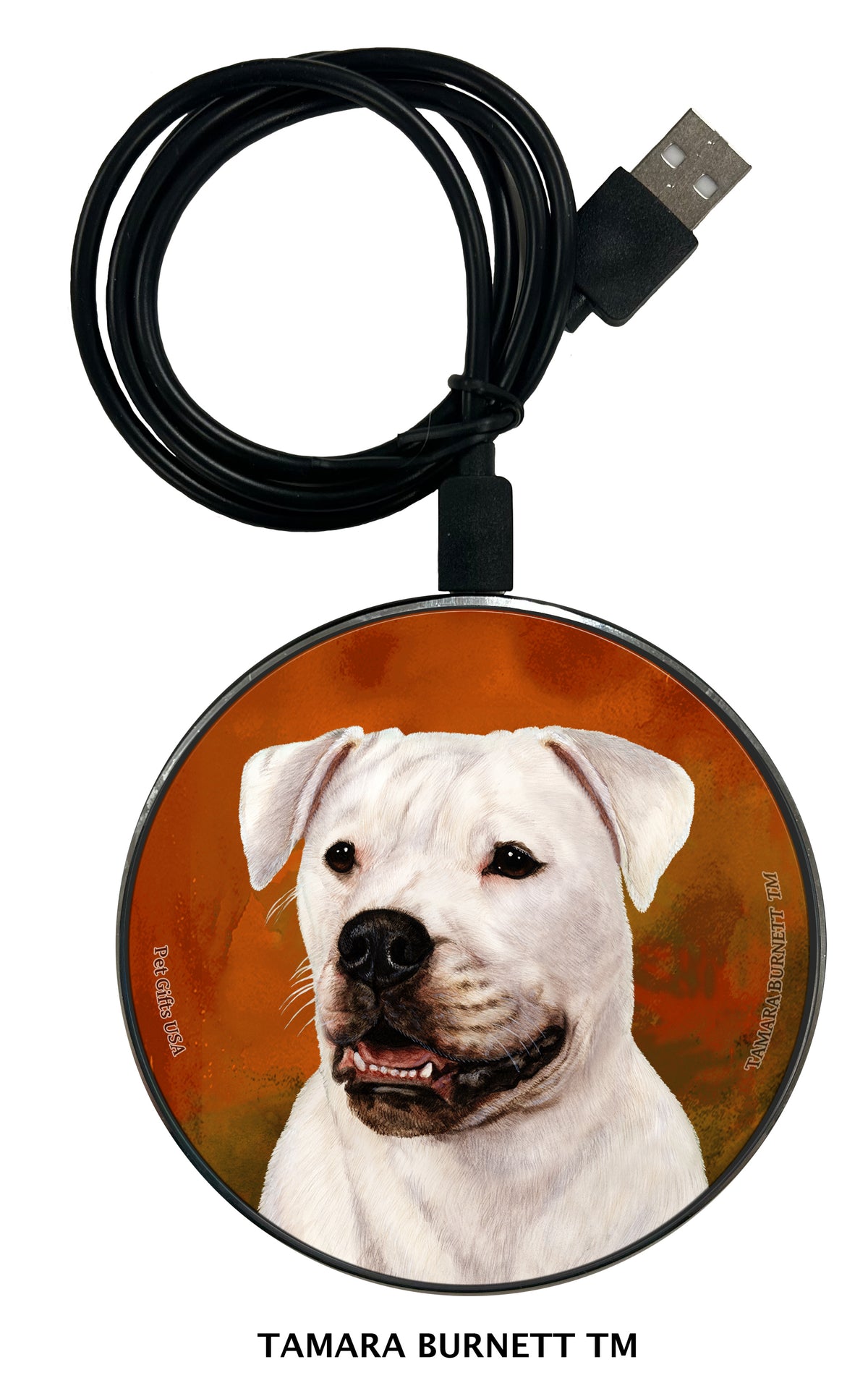 American Bulldog White Zoomies Wireless Charger