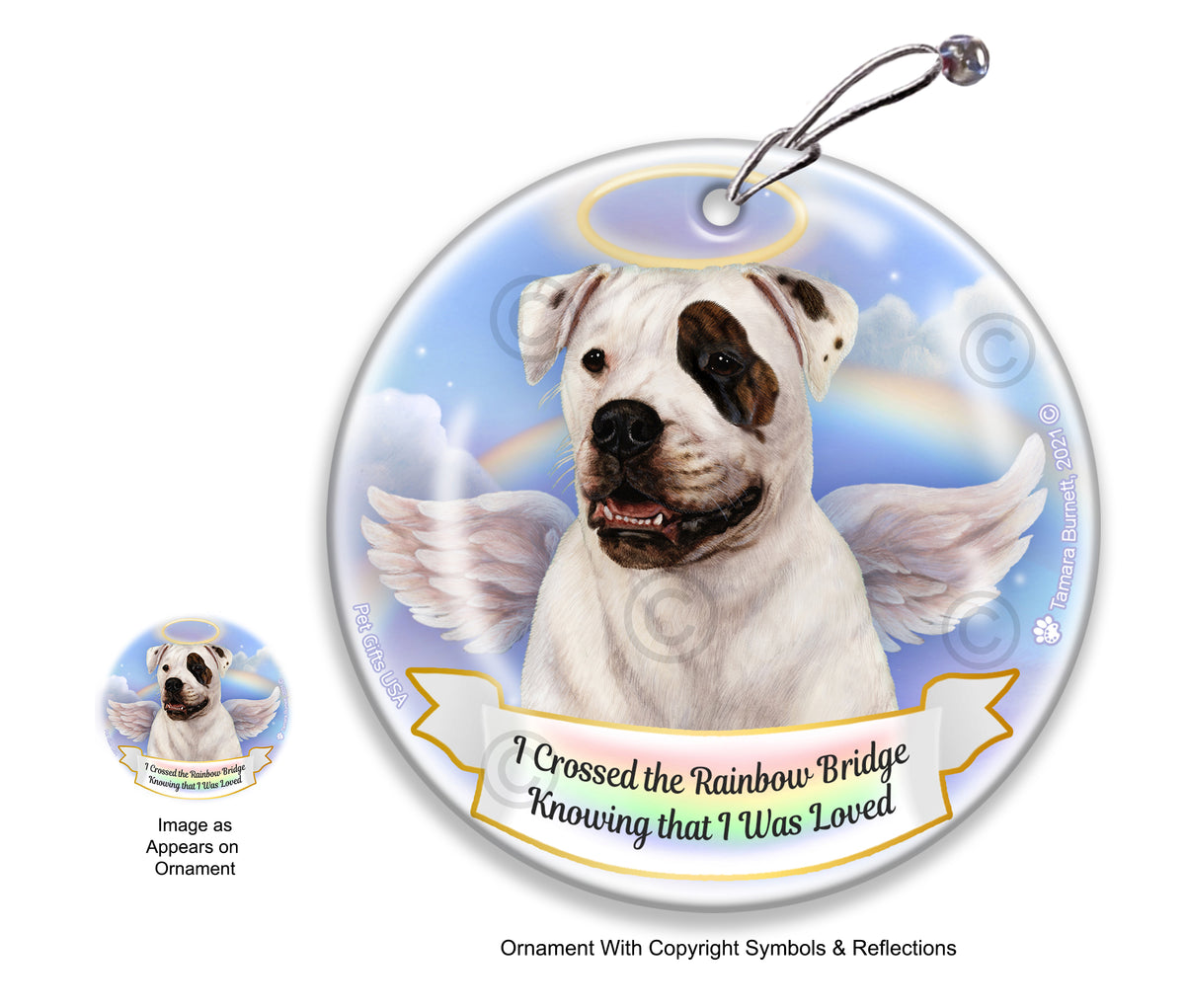 American Bulldog Brindle Eye Ornament