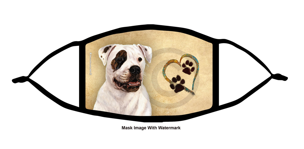 American Bulldog (White and Brindle) Face Mask