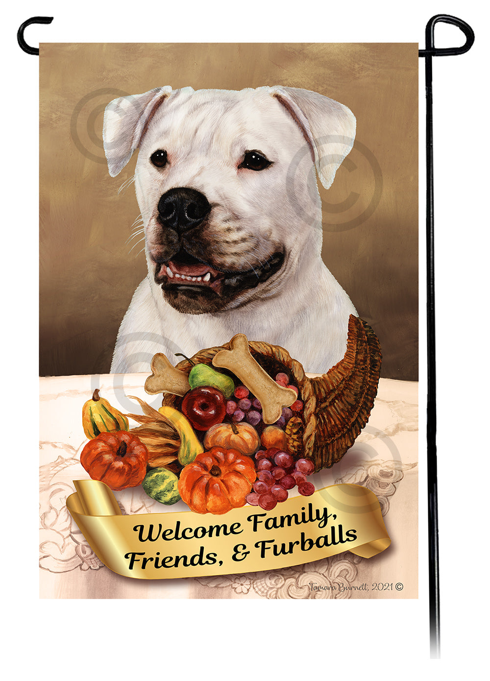 American Bulldog Thanksgiving - Garden Flag