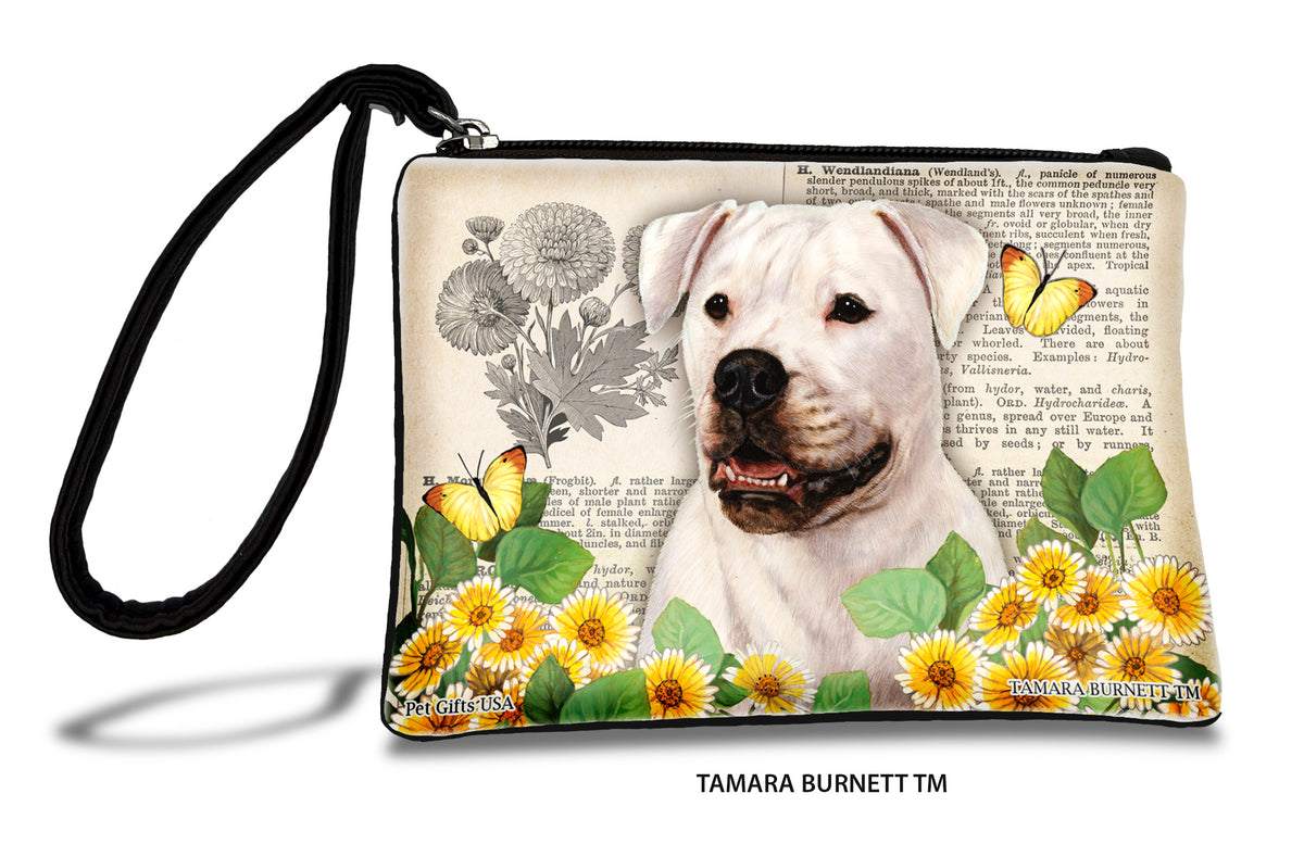 American Bulldog White Zippees Pet Pouch
