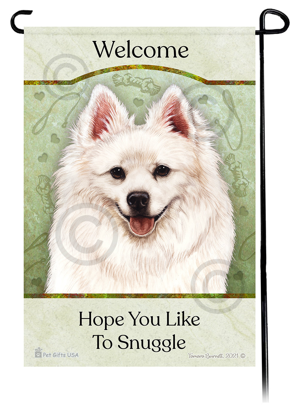 American Eskimo Hope You Like To Snuggle Garden Flags