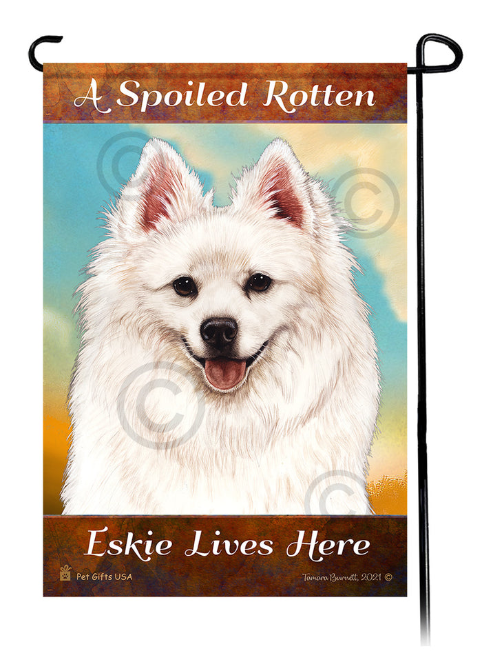 American Eskimo Spoiled Rotten Garden Flags
