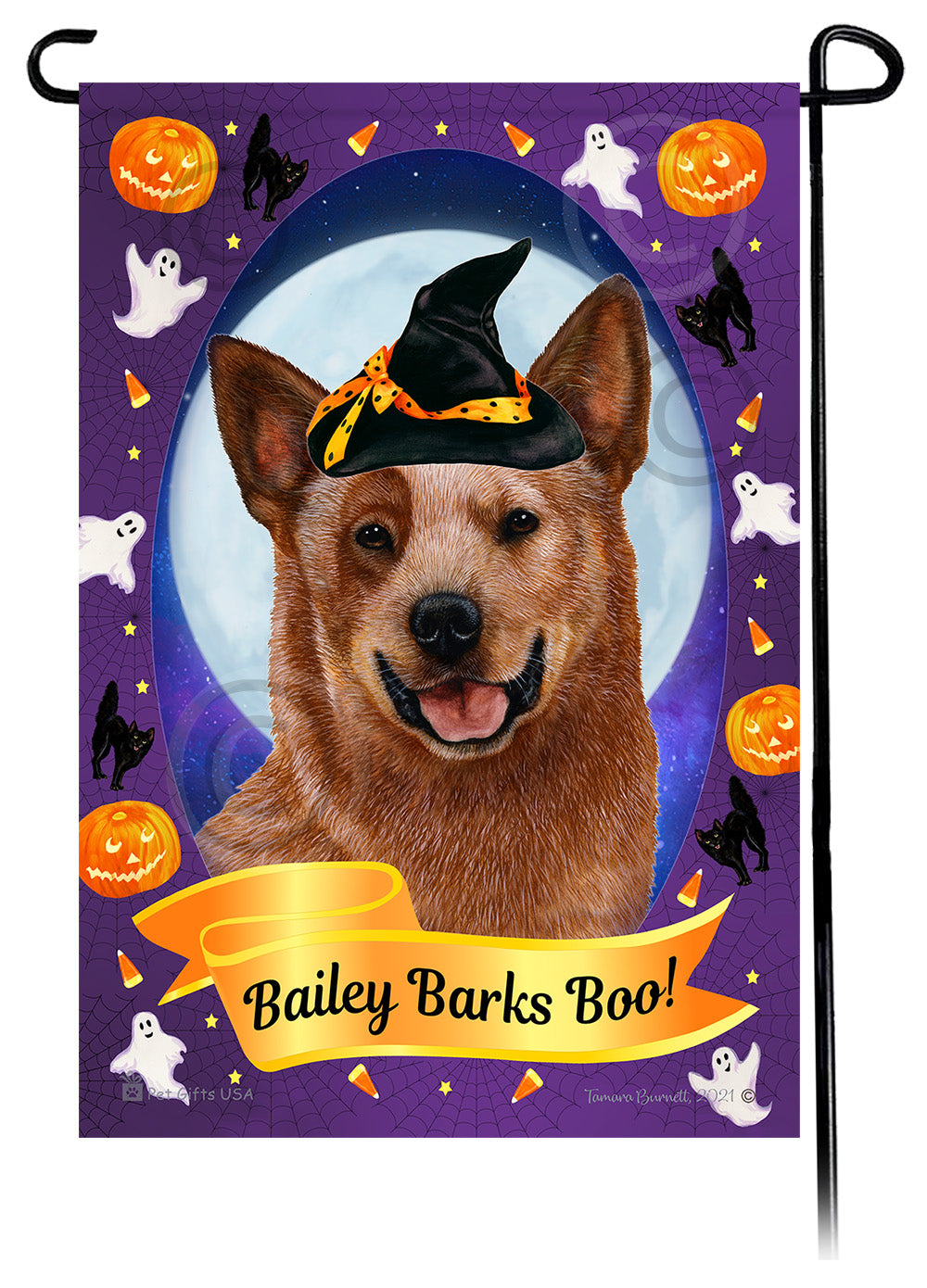 Australian Cattle Dog Halloween Howls - Garden Flag