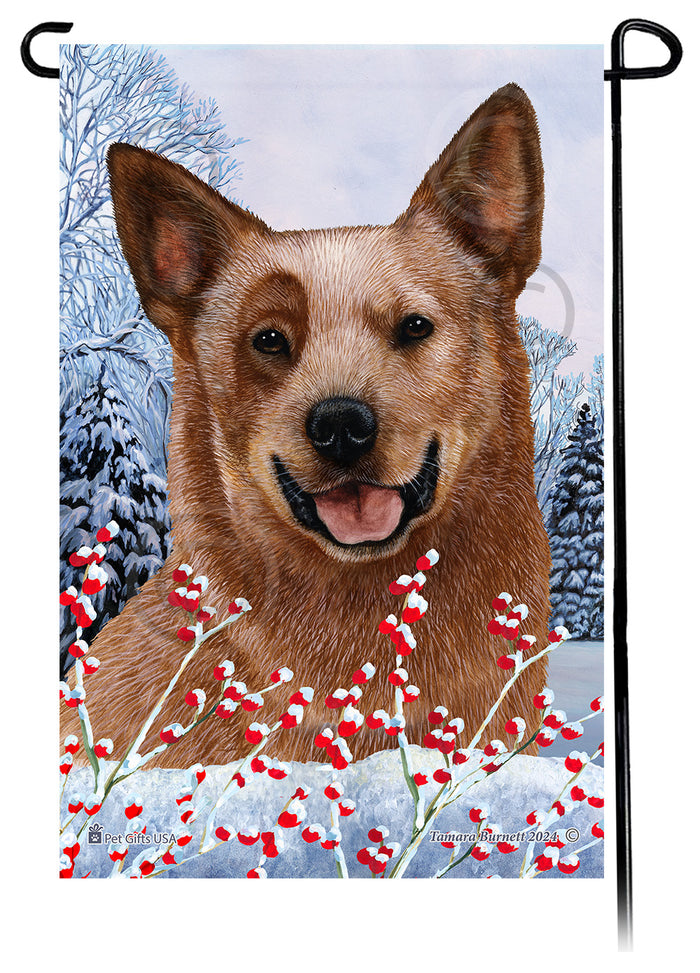 Australian Cattle Dog Winterberries Garden Flags