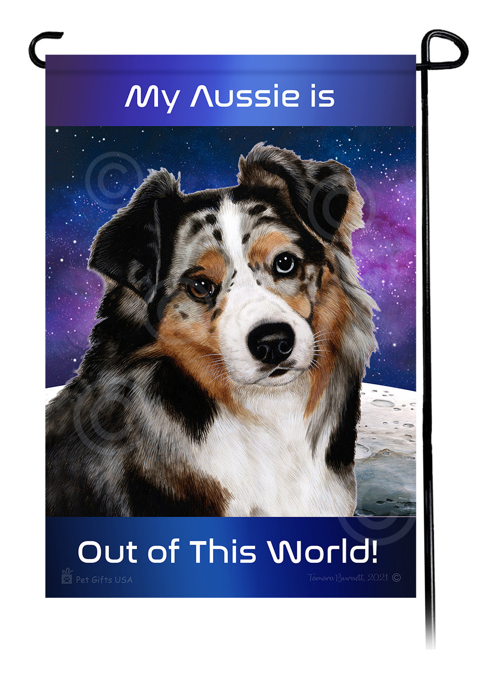 Australian Shepherd Out Of This World - Garden Flag