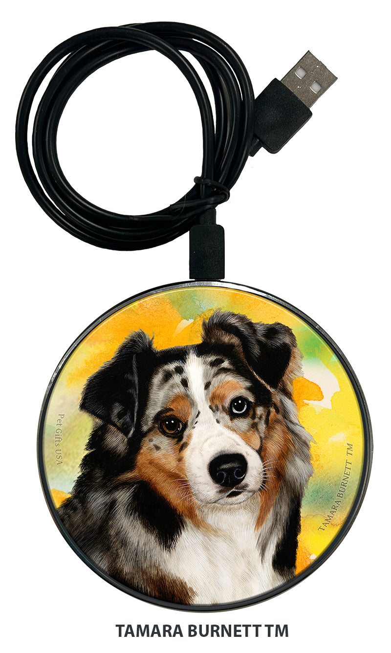 Australian Shepherd Blue Merle Zoomies Wireless Charger