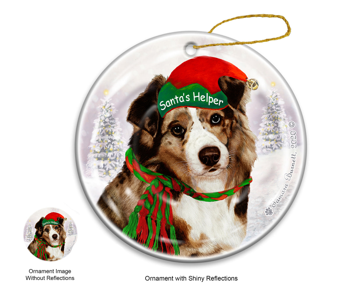 Australian Shepherd Red Merle Ornament