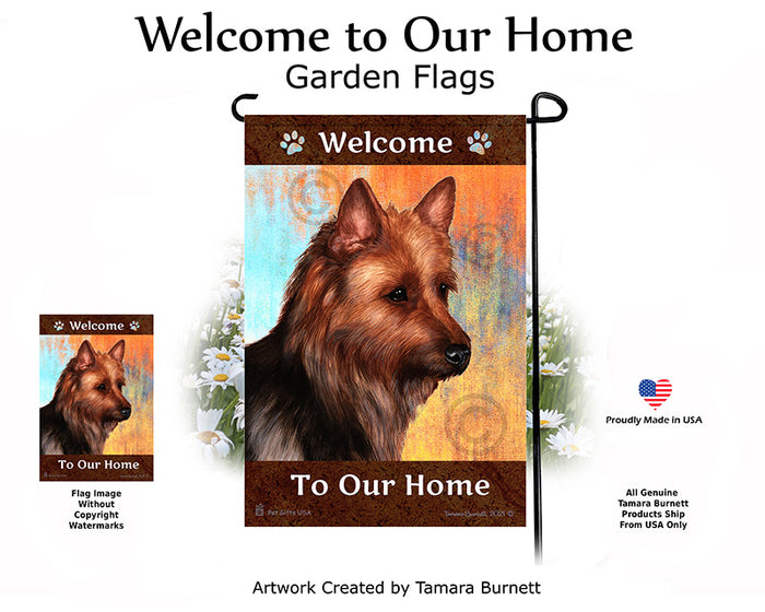 Australian Terrier Welcome To Our Home Garden Flags