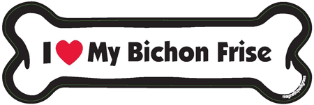 Bichon Frise Bone Shaped Magnets