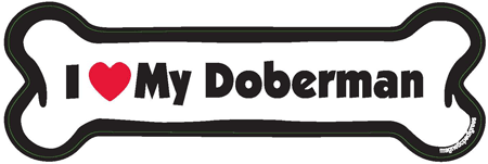 Doberman Pinscher Bone Shaped Magnets