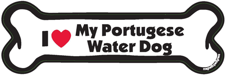 Portuguese Water Dog Bone Shaped Magnets