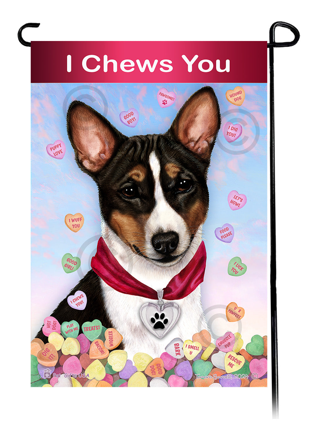 Basenji Valentine Sweetheart - Garden Flag