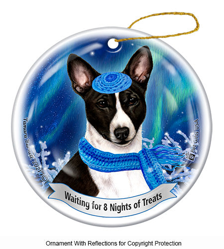 Basenji Black and White Ornament