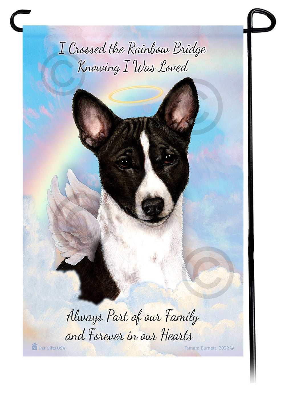 Black & White Hooded Rat Memorial Garden Flags