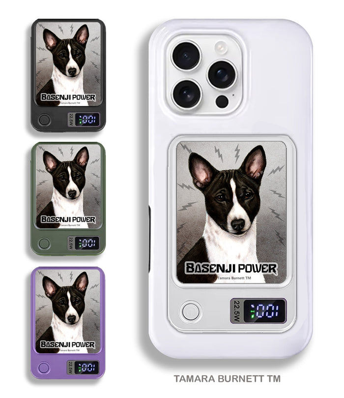 Basenji Black and White Phone Bank Wireless Charger
