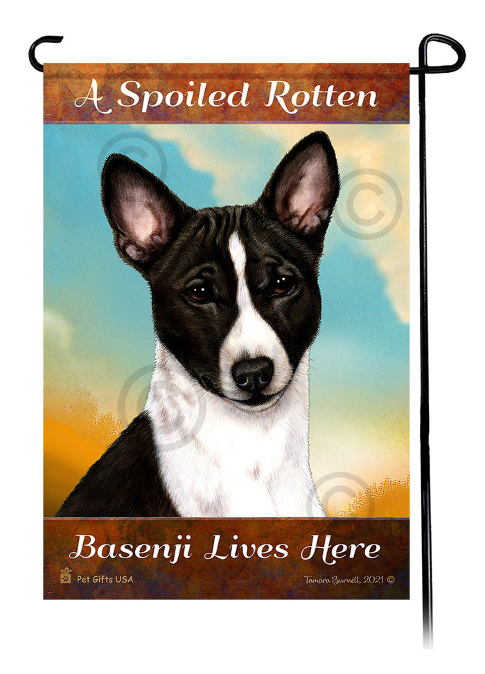 Basenji Spoiled Rotten Garden Flags
