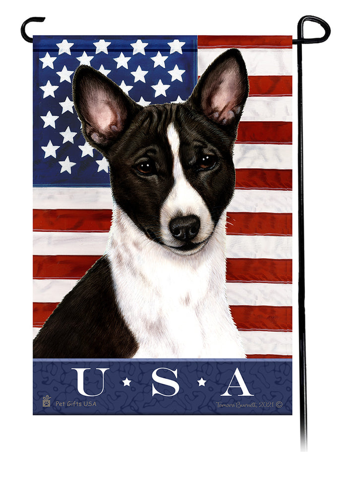 Black & White Hooded Rat True Blue Garden Flags