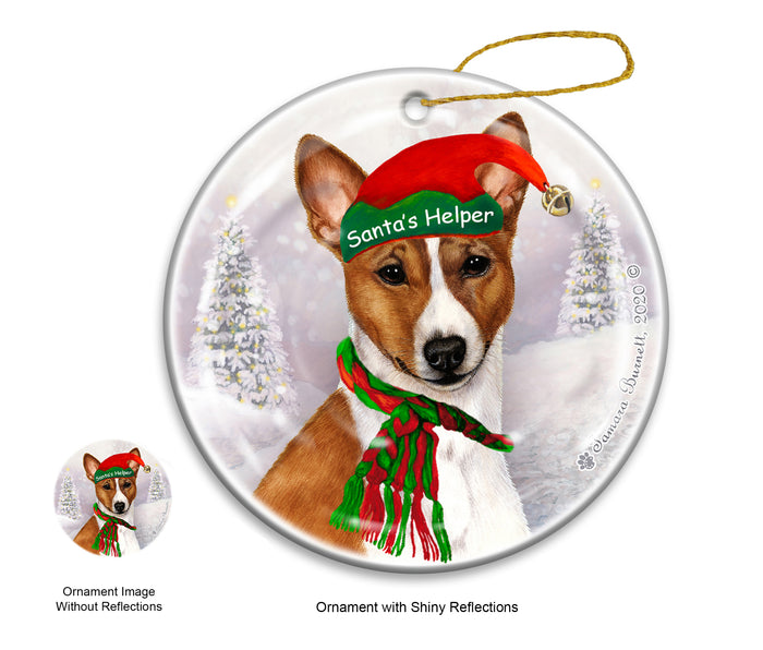 Basenji - Santa's Helper Ornament