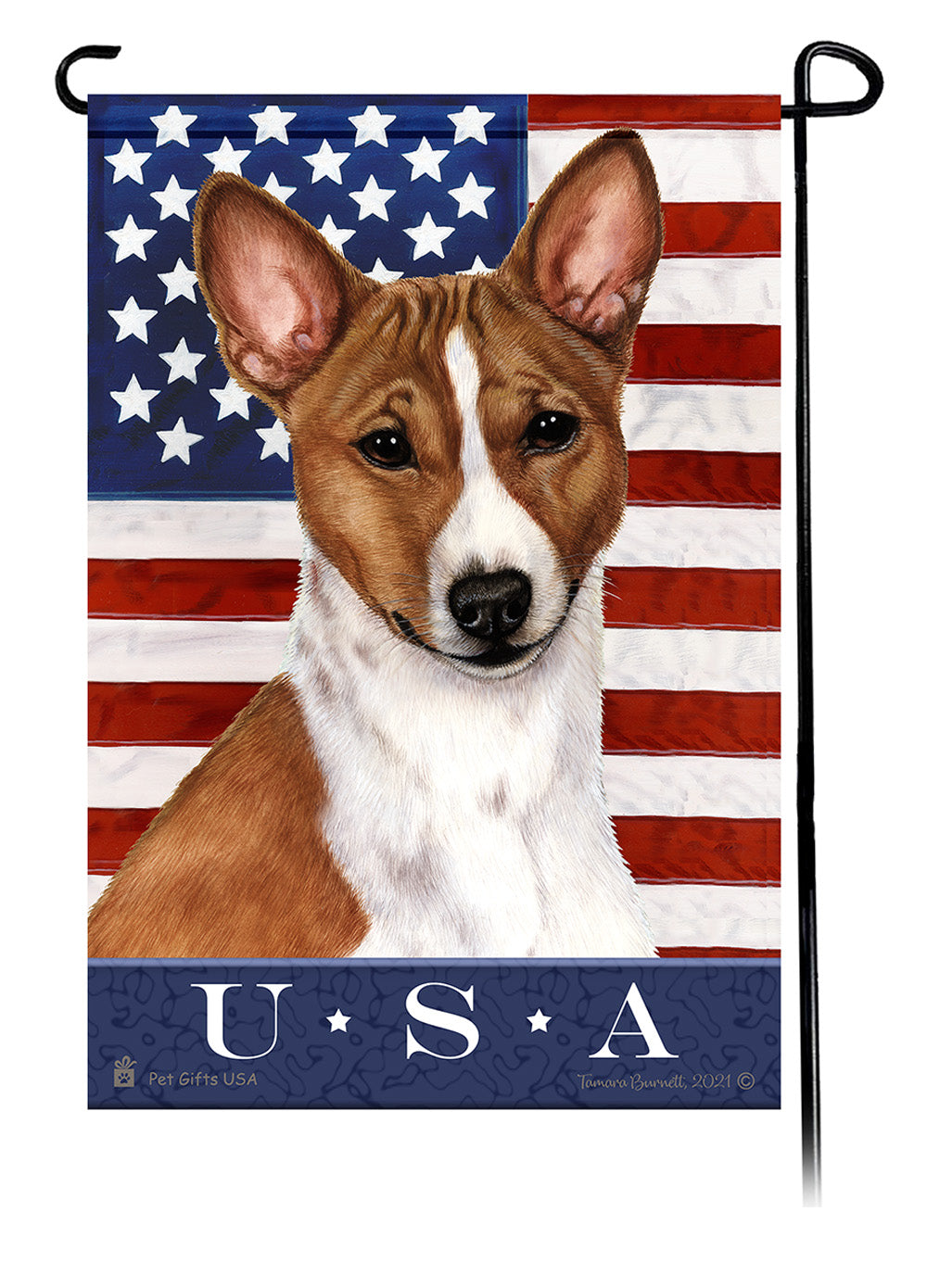 Black & White Hooded Rat True Blue - Garden Flag