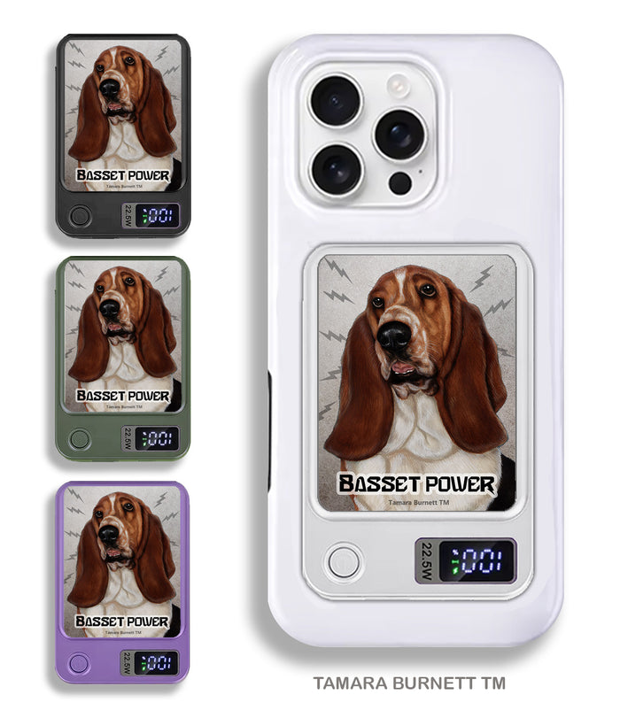 Basset Hound Brown and White Phone Bank Wireless Charger