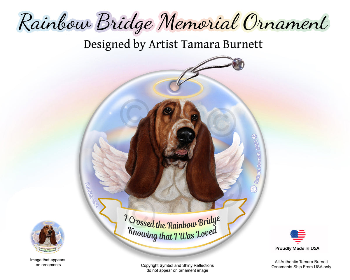 Basset Rainbow Bridge Memorial Ornament
