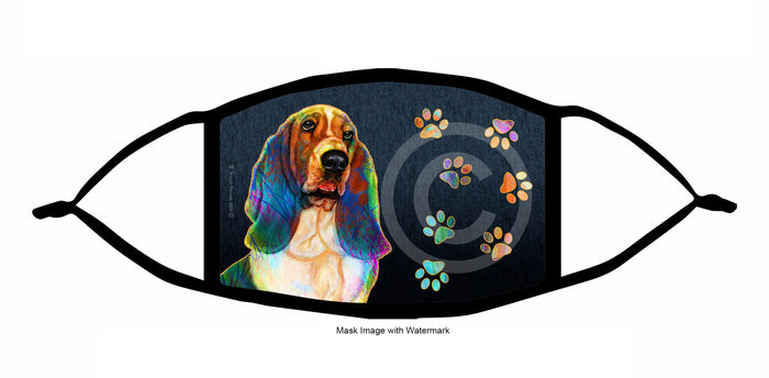 Basset Hound (Black Saddle Tricolor) Face Mask