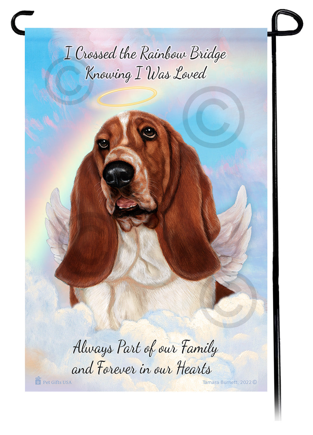 Black & White Hooded Rat Memorial - Garden Flag