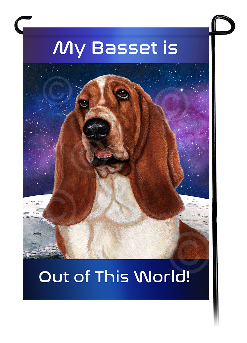 Basset Hound Out Of This World - Garden Flag