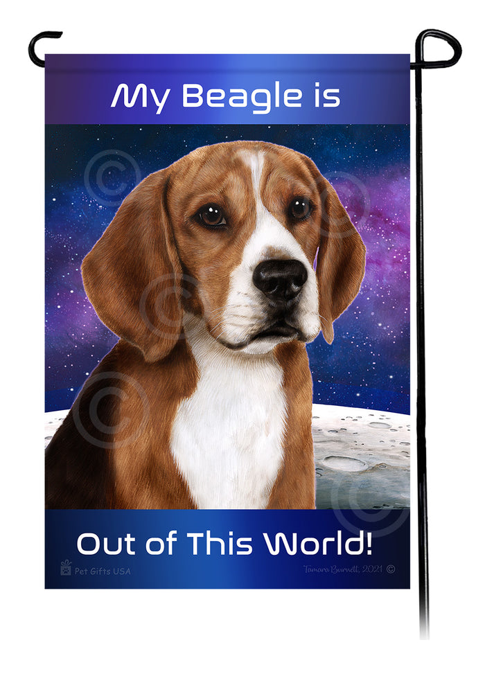 Beagle Out Of This World Garden Flags