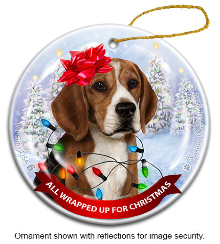 Beagle All Wrapped Up Ornament