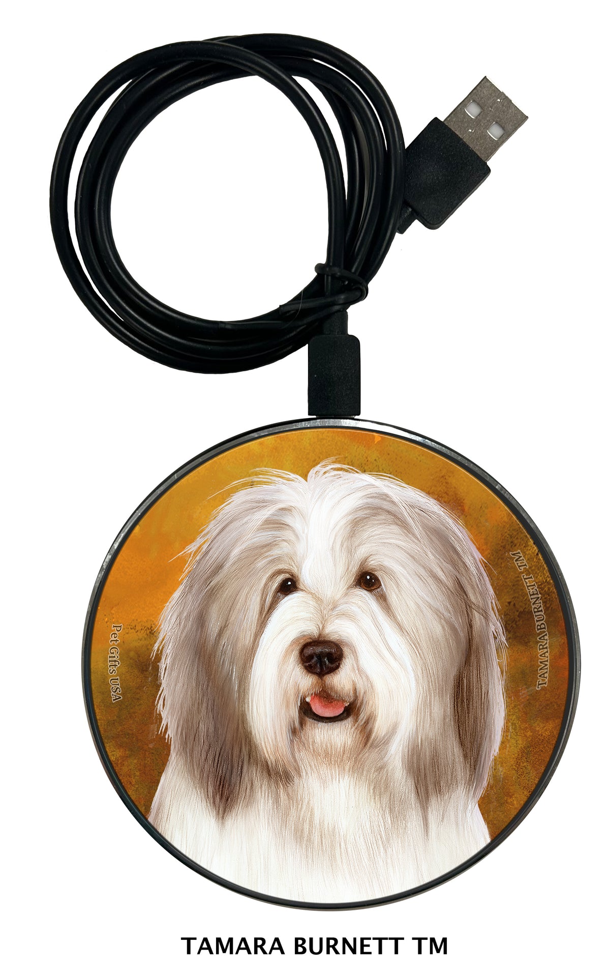 Bearded Collie Light Liver and White Zoomies Wireless Charger
