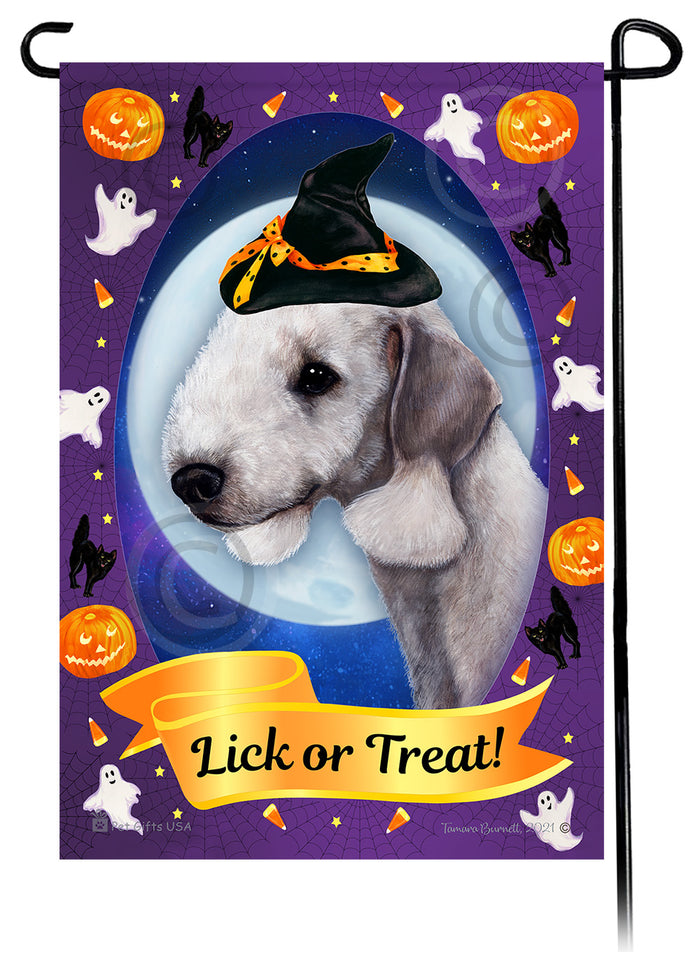 Bedlington Terrier Halloween Howls Garden Flags