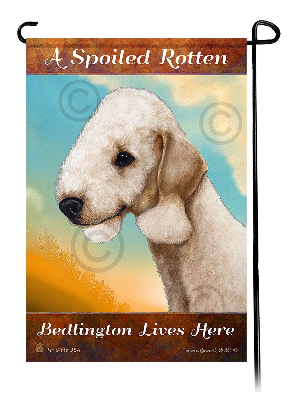 Bedlington Terrier Spoiled Rotten - Garden Flag
