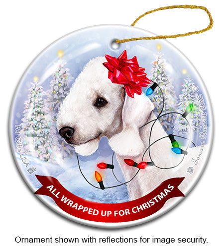 Bedlington Terrier White Ornament