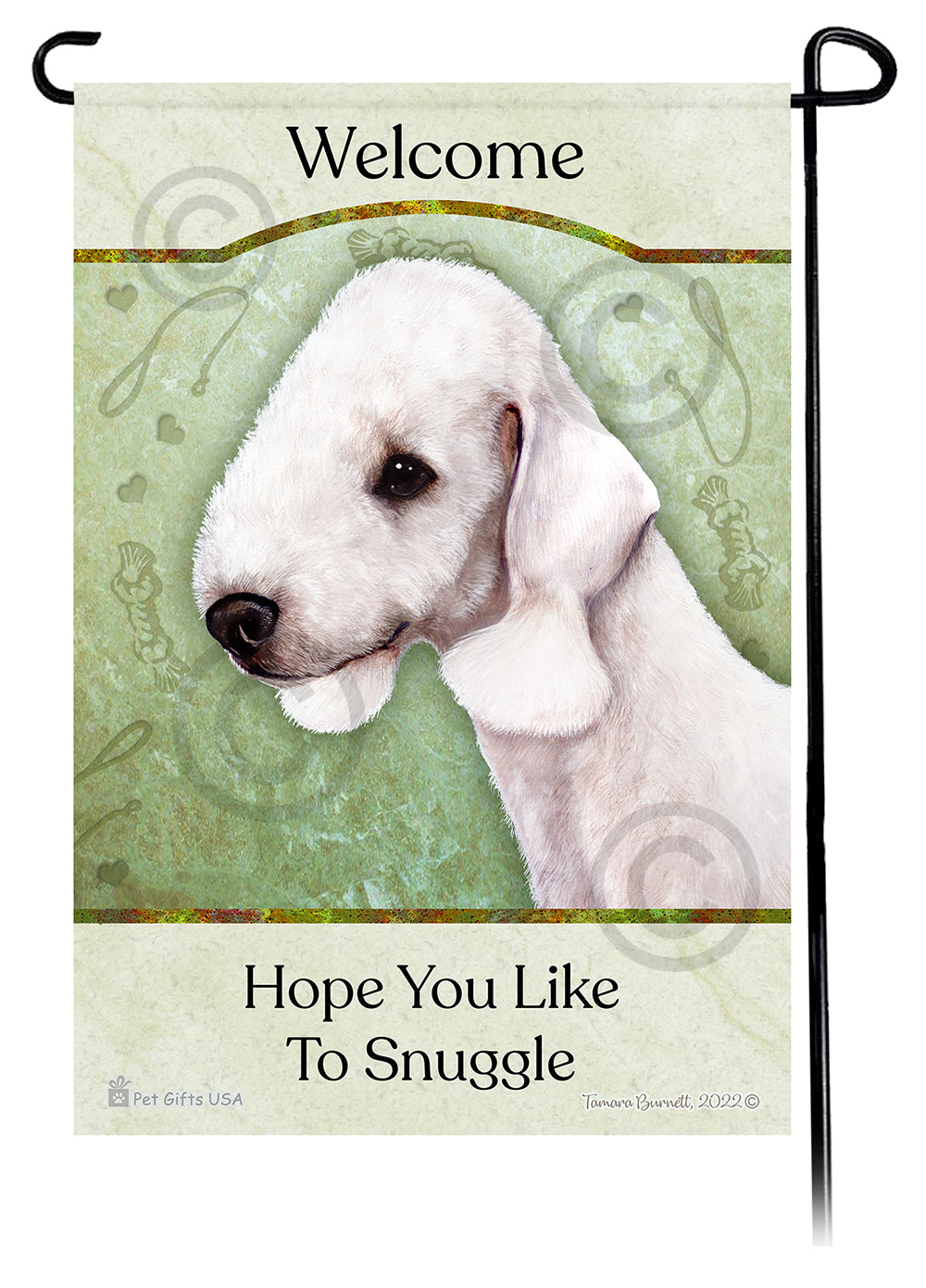 Bedlington Terrier Hope You Like To Snuggle - Garden Flag