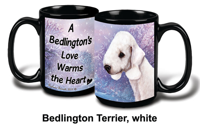 Bedlington Terrier White Winter Mug 15 oz
