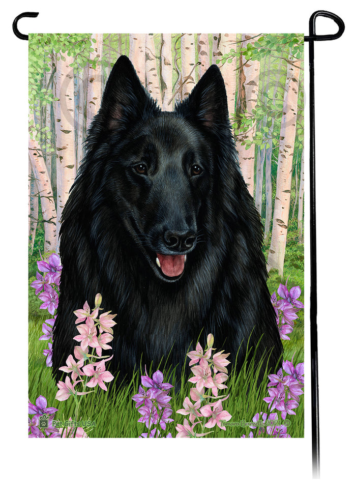 Belgian Sheepdog Spring Flowers Garden Flags