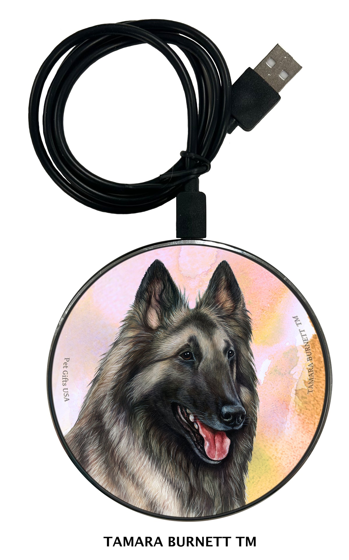 Belgian Tervuren Grey Zoomies Wireless Charger