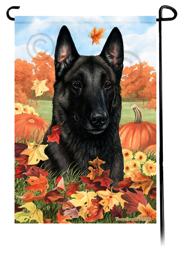 Belgian Malinois Falling Leaves Garden Flags
