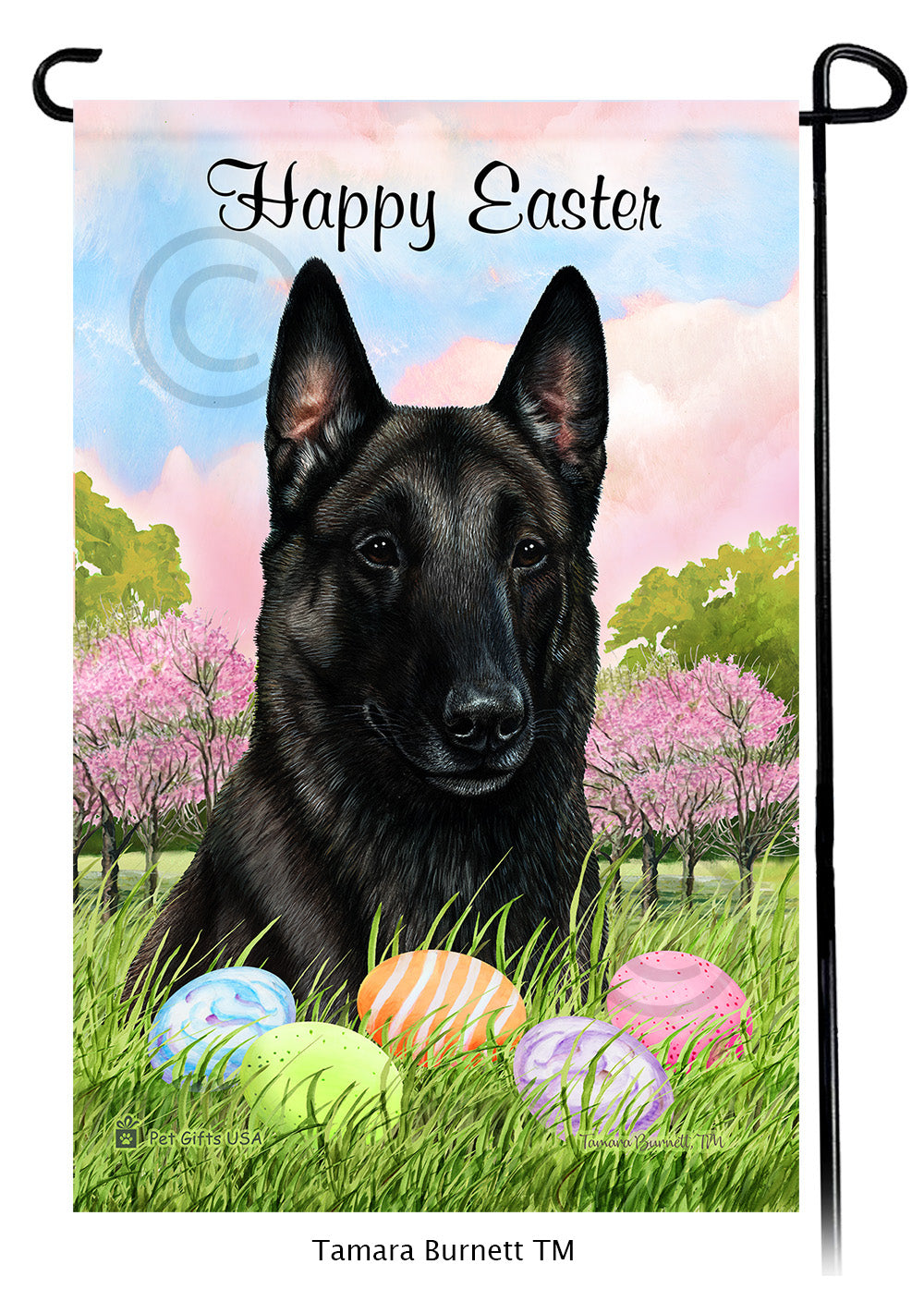 Belgian Malinois Happy Easter - Garden Flag