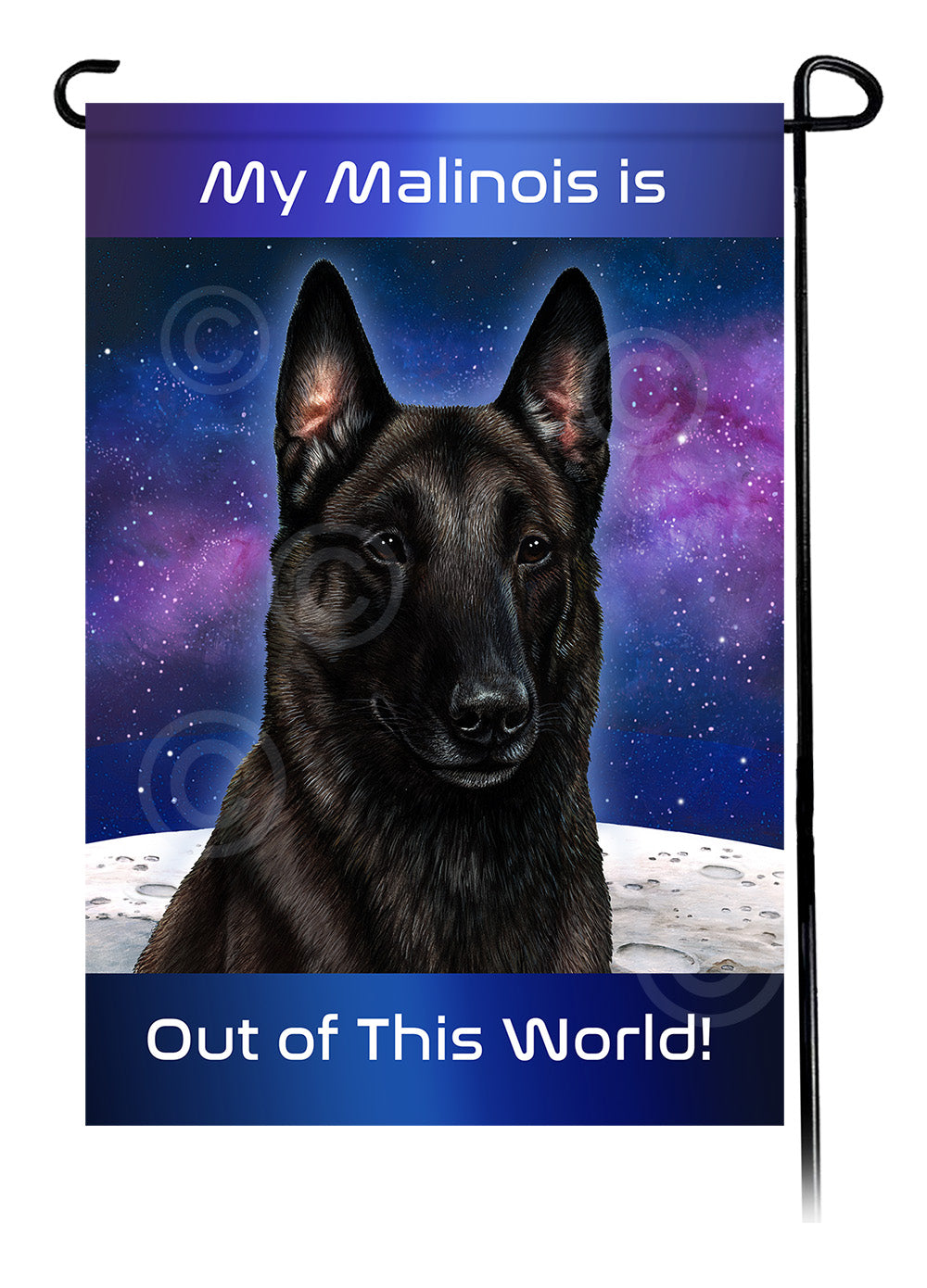Belgian Malinois Out Of This World Garden Flags