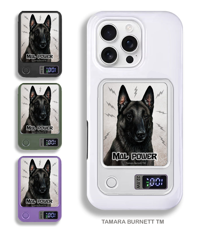Belgian Malinois Black Phone Bank Wireless Charger