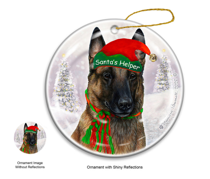 Belgian Malinois - Santa's Helper Ornament