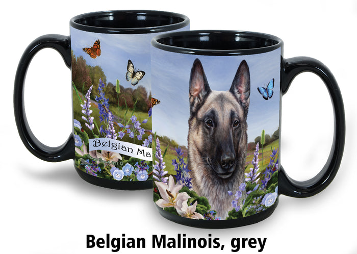 Belgian Malinois Grey - Garden Party Fun Mug 15 oz