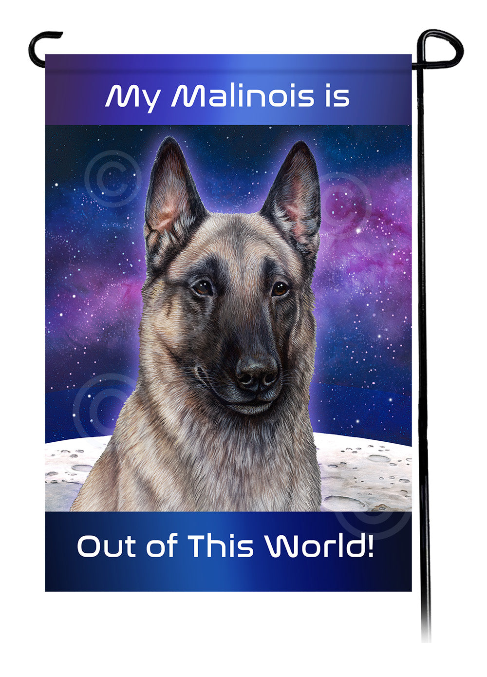 Belgian Malinois Out Of This World - Garden Flag