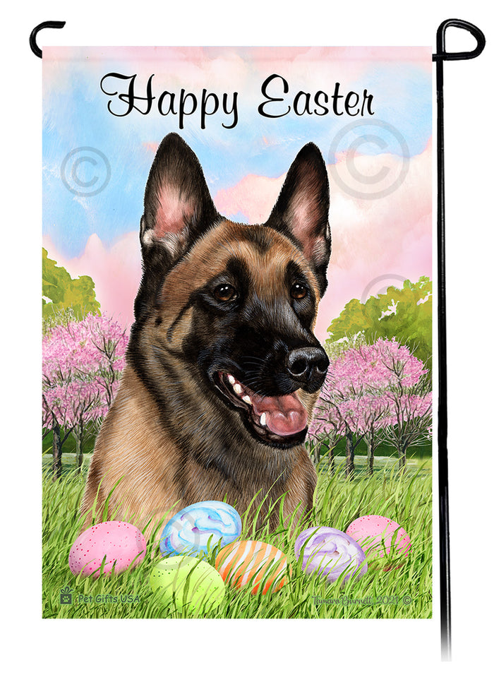Belgian Malinois Happy Easter Garden Flags