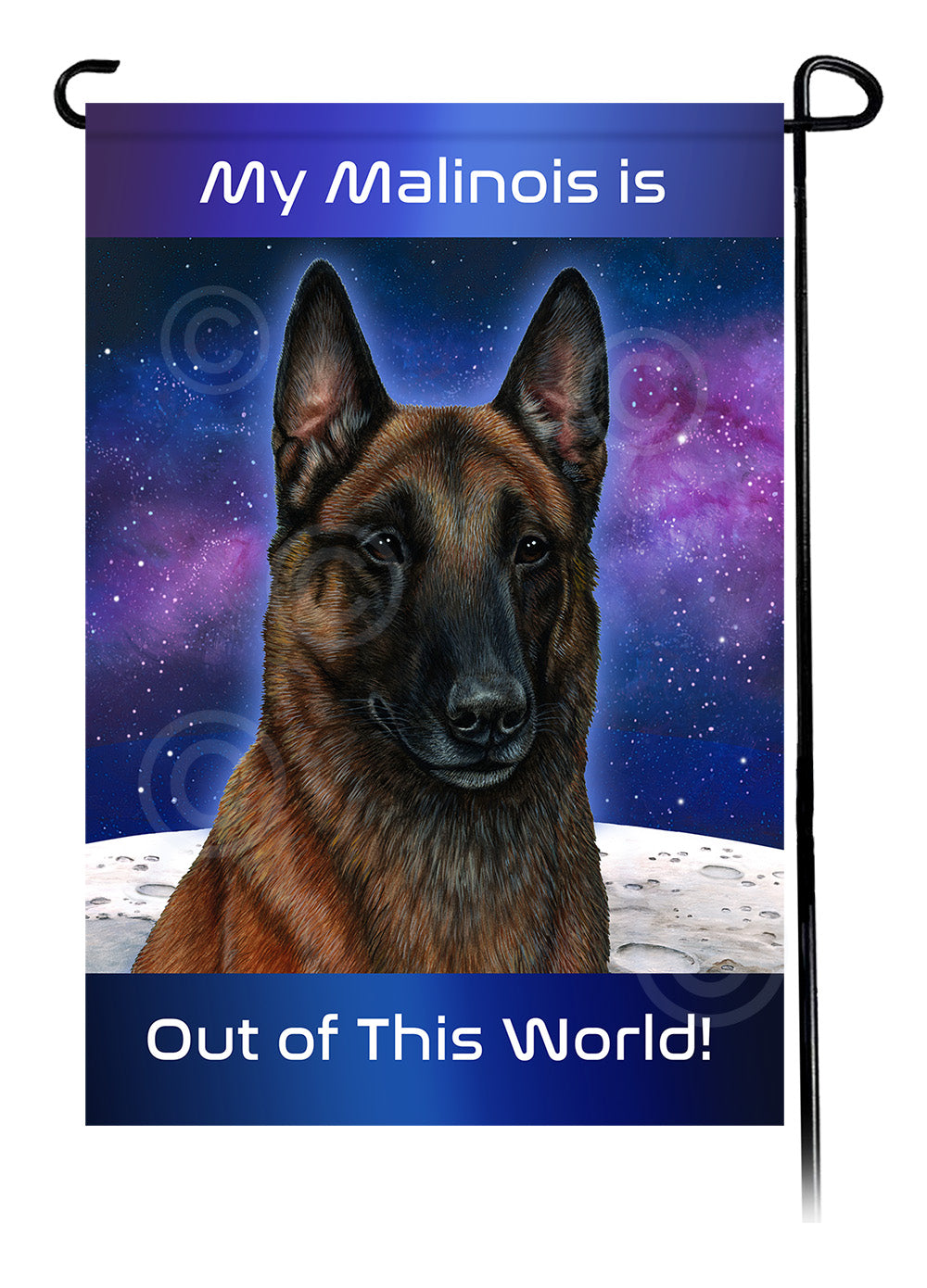 Belgian Malinois Out Of This World - Garden Flag