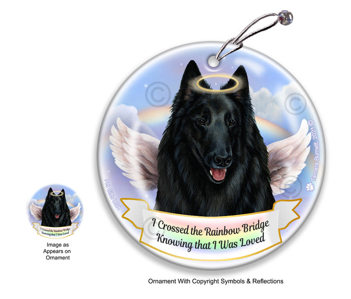 Belgian Shepherd Style Rainbow Bridge Memorial Ornament